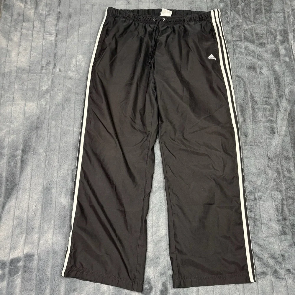 Adidas Black White 3 Stripe Windbreaker Track Pants XL AZF001 07/06 Mens